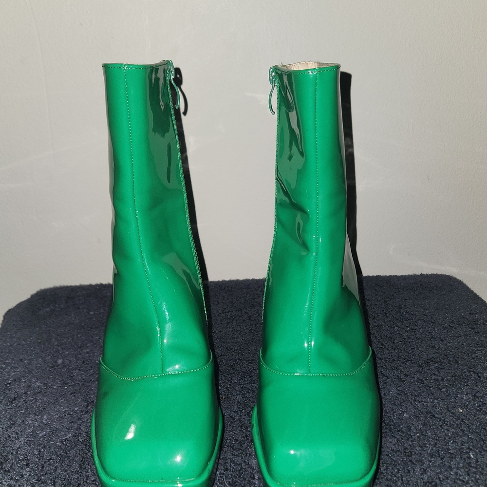 Liuruijia Green Chunky Womens Boots Size 7.5 US/EU 38